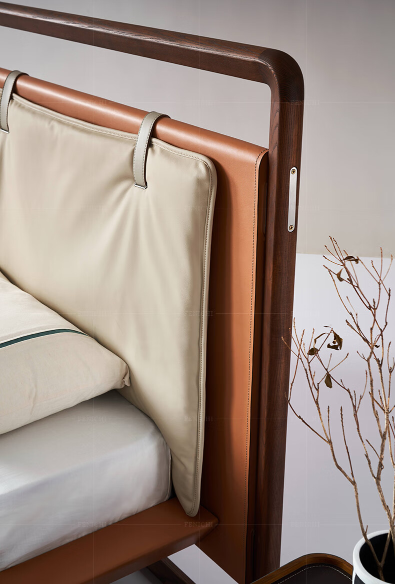 菲尼其(furniture) 意式极简真皮双人床现代简约1.