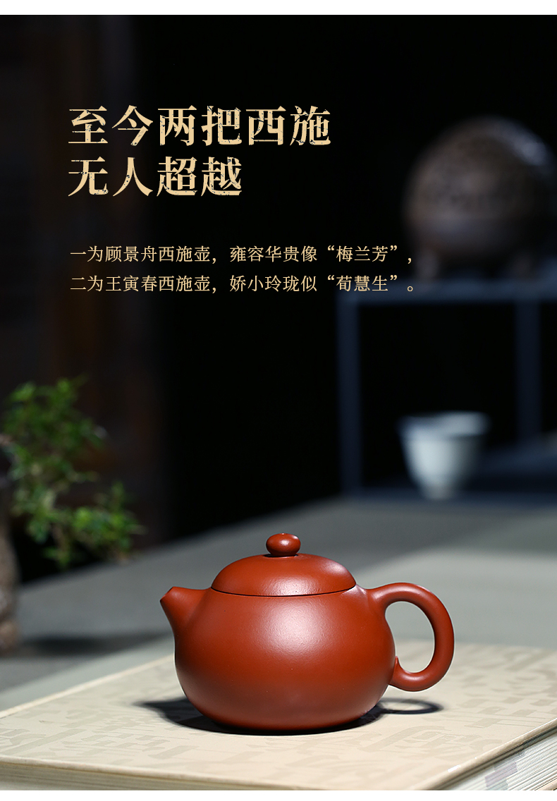 紫砂壶泡茶壶宜兴纯全手工名家茶壶家用功夫茶具原矿朱泥大红袍西施壶