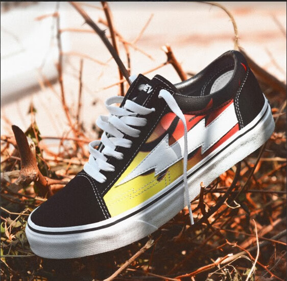 revenge x storm 火焰闪电鞋限量rvg低帮滑板鞋子 黑色 37【图片 价格