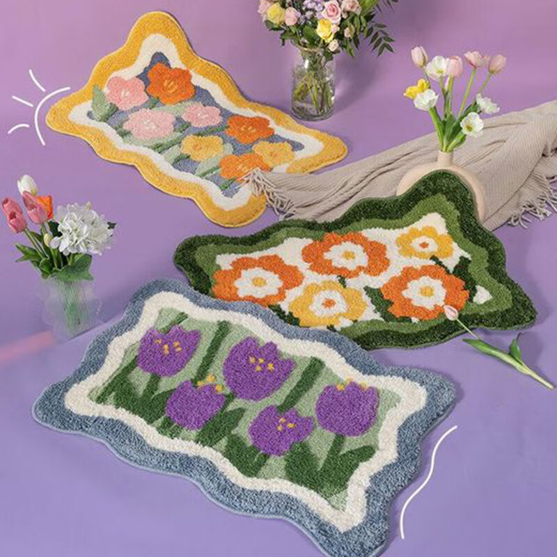 东方美绣戳戳绣手工diy自制ins地毯材料包客厅卧室毛绒地垫床边毯装饰