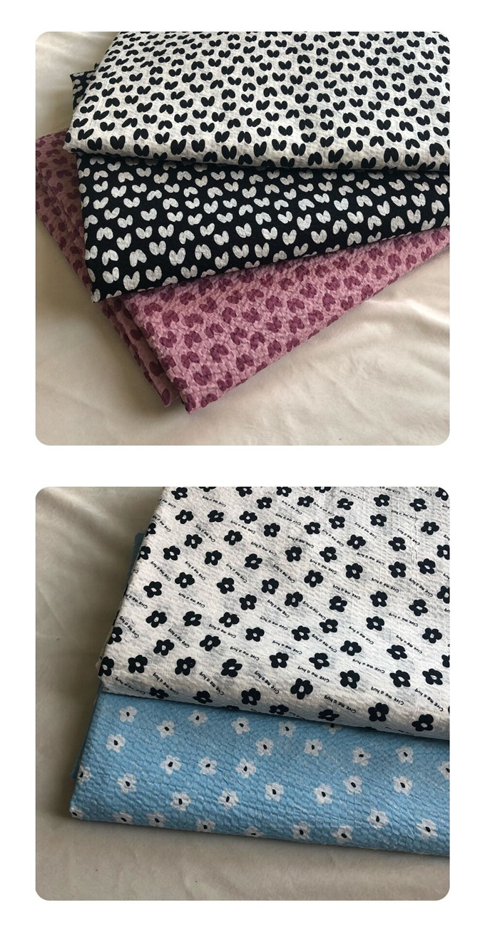 潮朝家纺夏季全棉盐缩布料 纯棉泡泡棉 童装女装连衣裙服装面料小碎花