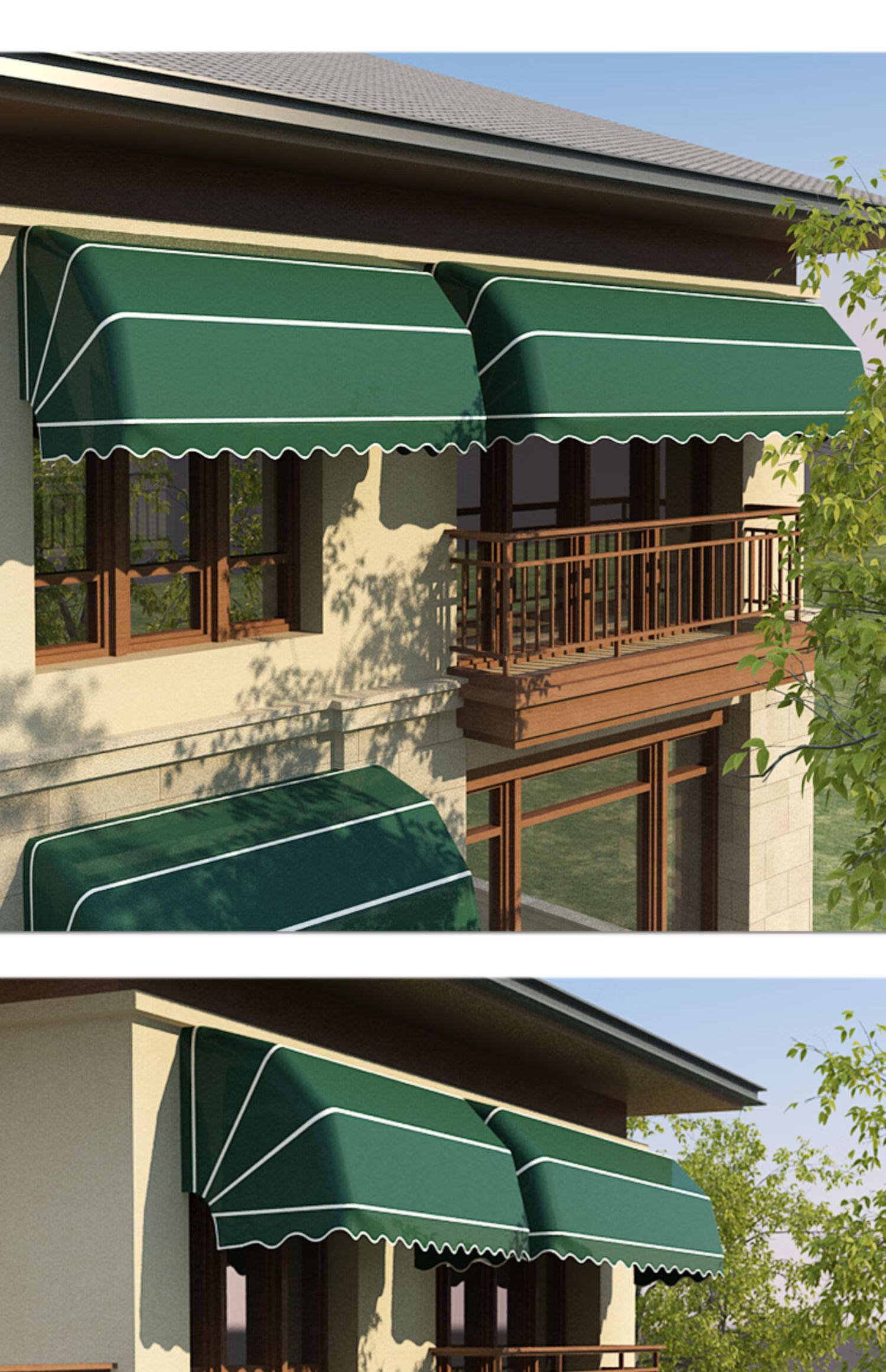 岩立(yanli) 法式弧形遮阳棚装饰蓬可伸缩式别墅阳台折叠户外窗户防