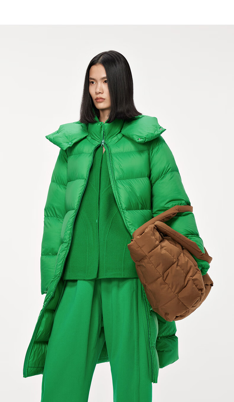 jnby/江南布衣22冬新品羽绒服保暖连帽宽松5mbc14820 324/青葱绿 m