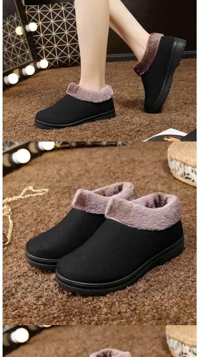 荷棠梦现货速发冬季女条绒棉鞋软底老北京布鞋加绒保暖防滑妈妈鞋短