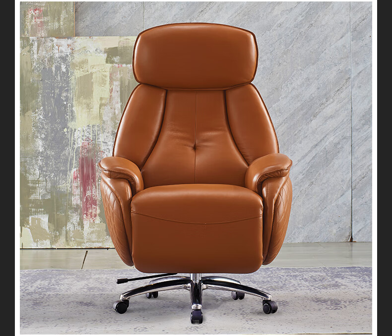 木野电动可躺老板椅家用真皮办公室舒适高端商务久坐牛皮大班椅子