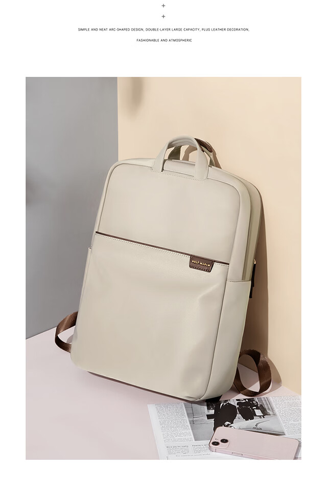 GOLF Women's Backpack, 13.3-Inch Apple Laptop Hidden Handle, Huawei Computer Backpack, Women's Schoolbag, Business Travel Bag 26