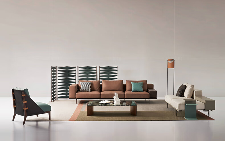 菲尼其(furniture) 意式轻奢真皮沙发椅现代简约意大利客厅家用单人