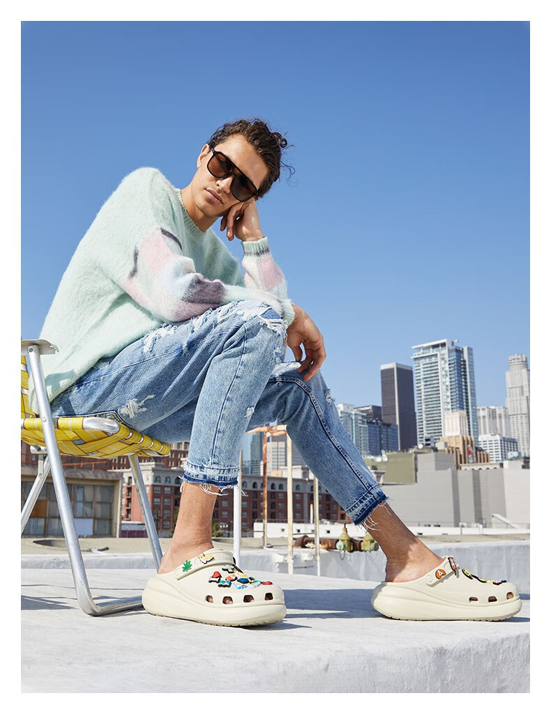 白敬亭同款crocs卡骆驰泡芙洞洞鞋男沙滩鞋凉鞋女鞋休闲鞋207521骨