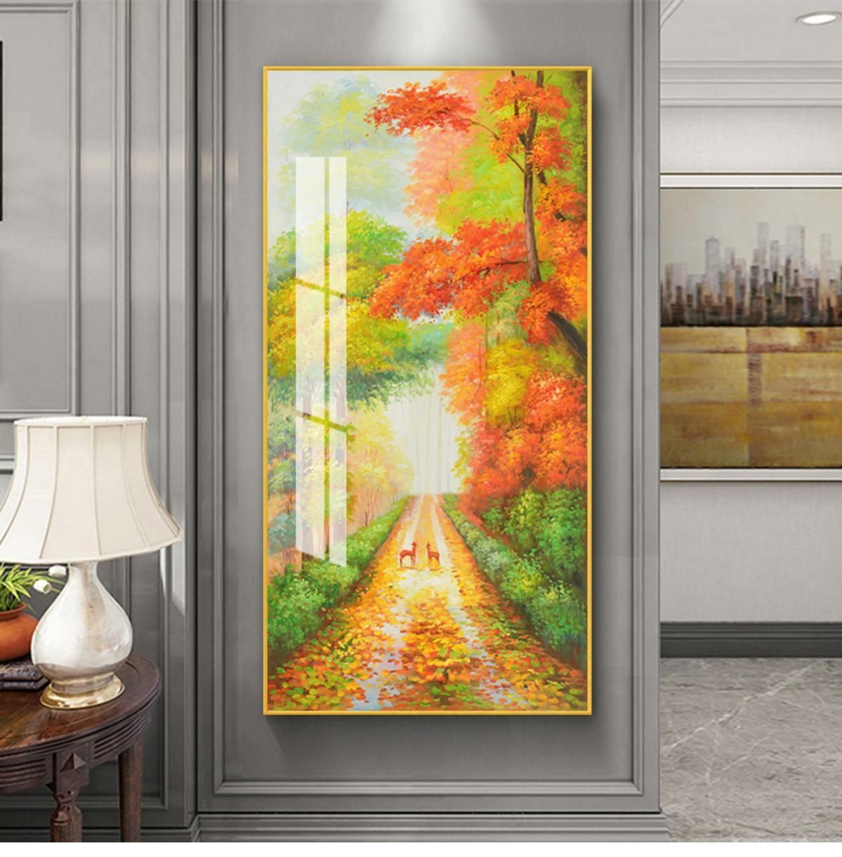 玄关装饰画现代简约壁画入户进门走廊尽头过道背景墙挂画 黄金大道 f