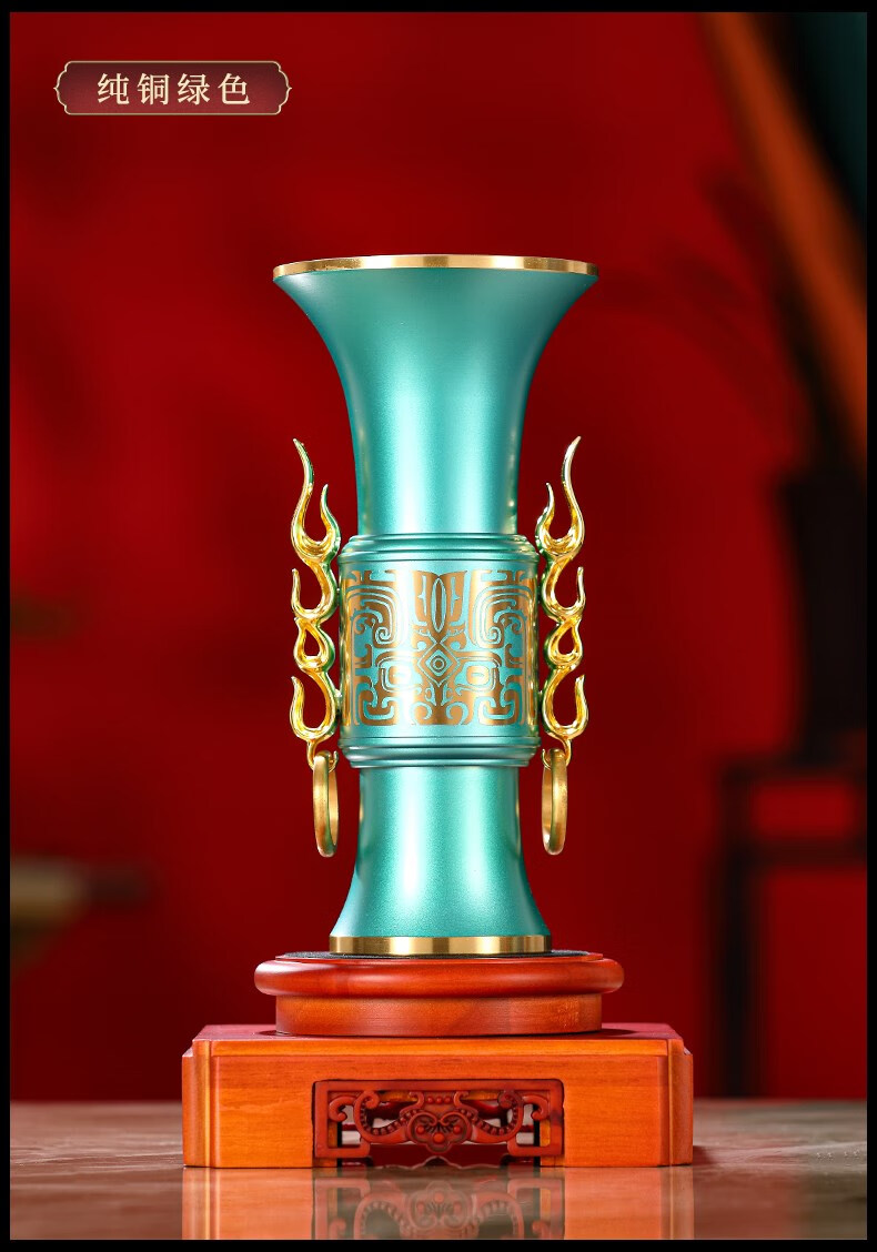 纯铜中国尊摆件蒸蒸日上青铜鼎客厅酒柜装饰品办公室桌面商务礼品 ch