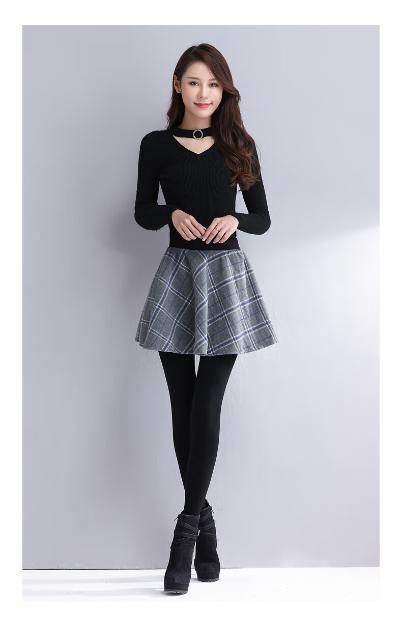 恒源祥商场同款 秋冬季假两件打底裤女外穿带裙子加绒加厚裙裤一体踩