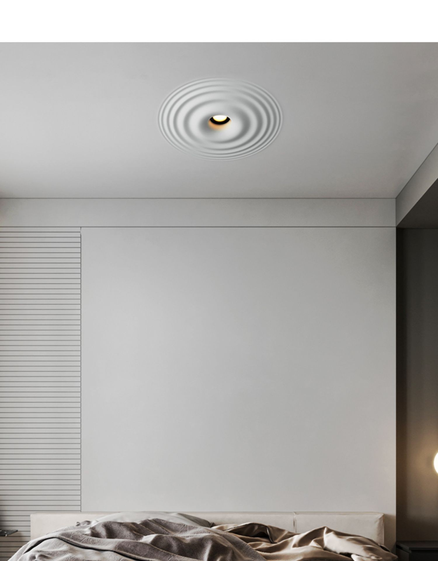 铂阑灯堡 石膏灯水波纹无边框发光嵌入式led射灯设计感家用卧室照明无