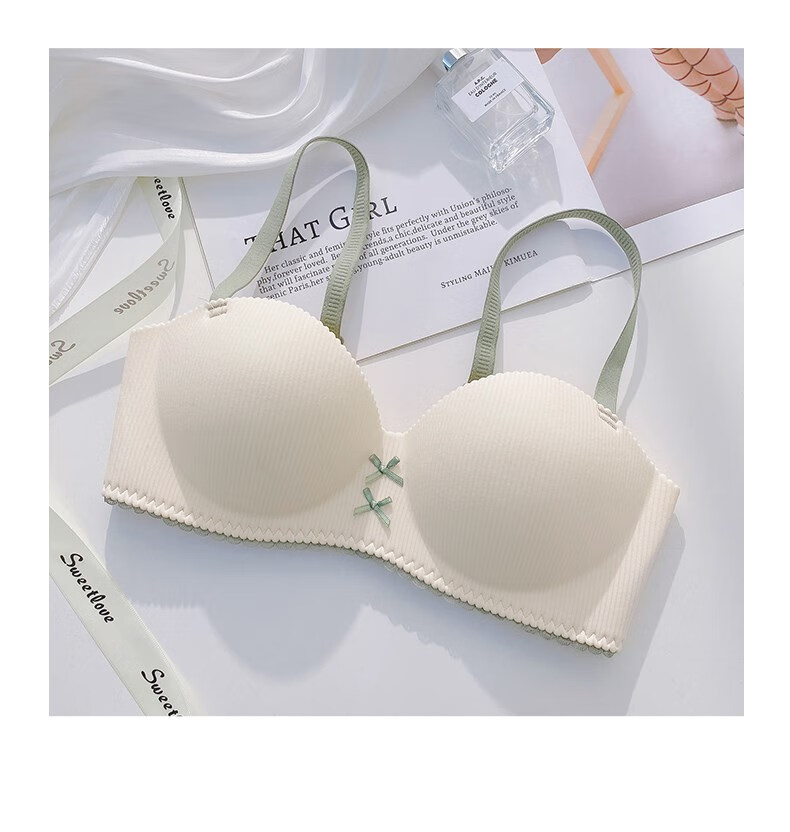 学生半杯内衣女小胸聚拢学生高中少女上托无痕一片式二分之一文胸夏季