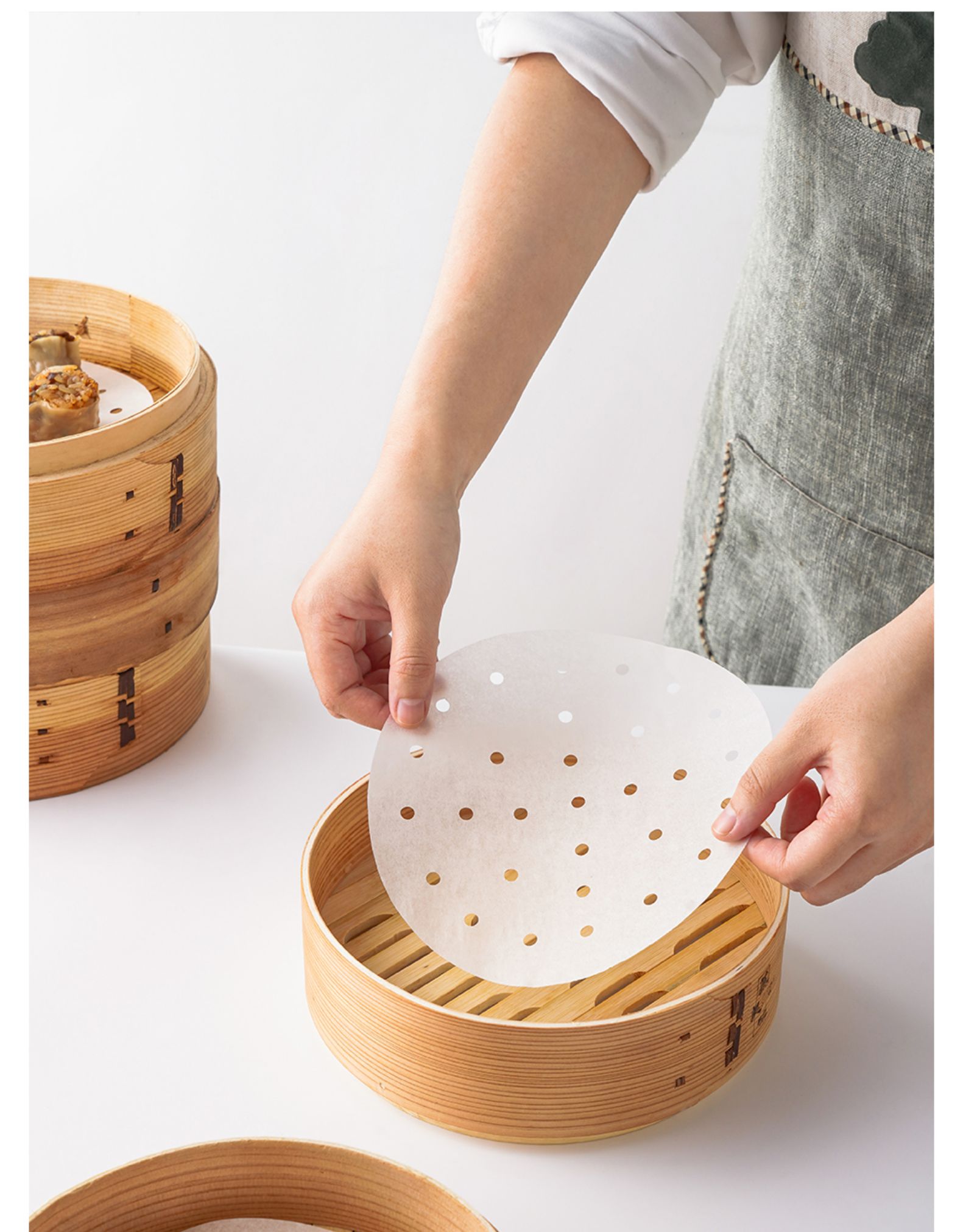 不粘蒸笼纸蒸包子蒸笼垫蒸馒头油纸垫一次性家用蒸笼布点心纸垫35寸88