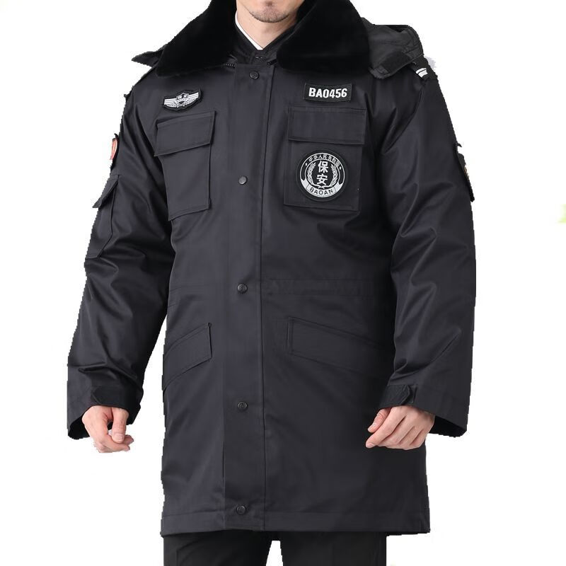 保安大衣男女中长款冬季加厚防水防寒物业执勤棉服工装制服工作服