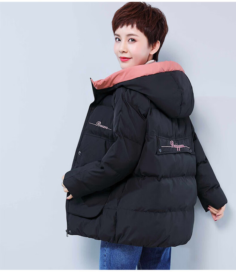 小棉衣女短款面包服韩版直筒型妈妈冬装2019新款中老年女装棉袄外套
