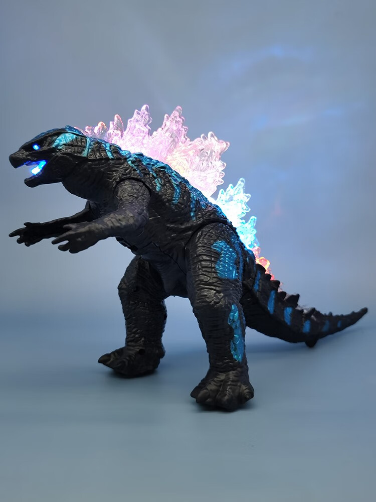 哥斯拉大战金刚大猩猩关节可动模型所 【蓝色】2021电动声光哥斯拉