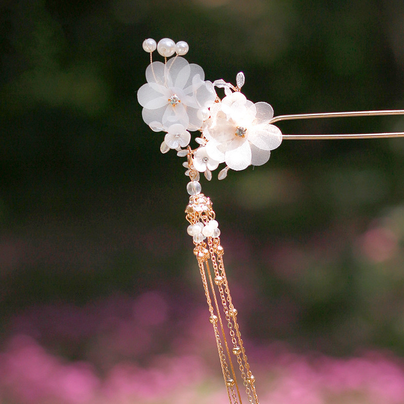 汉服发饰蜻蜓发簪仙气流苏步摇唯美发钗簪子古风头饰古装配饰饰品