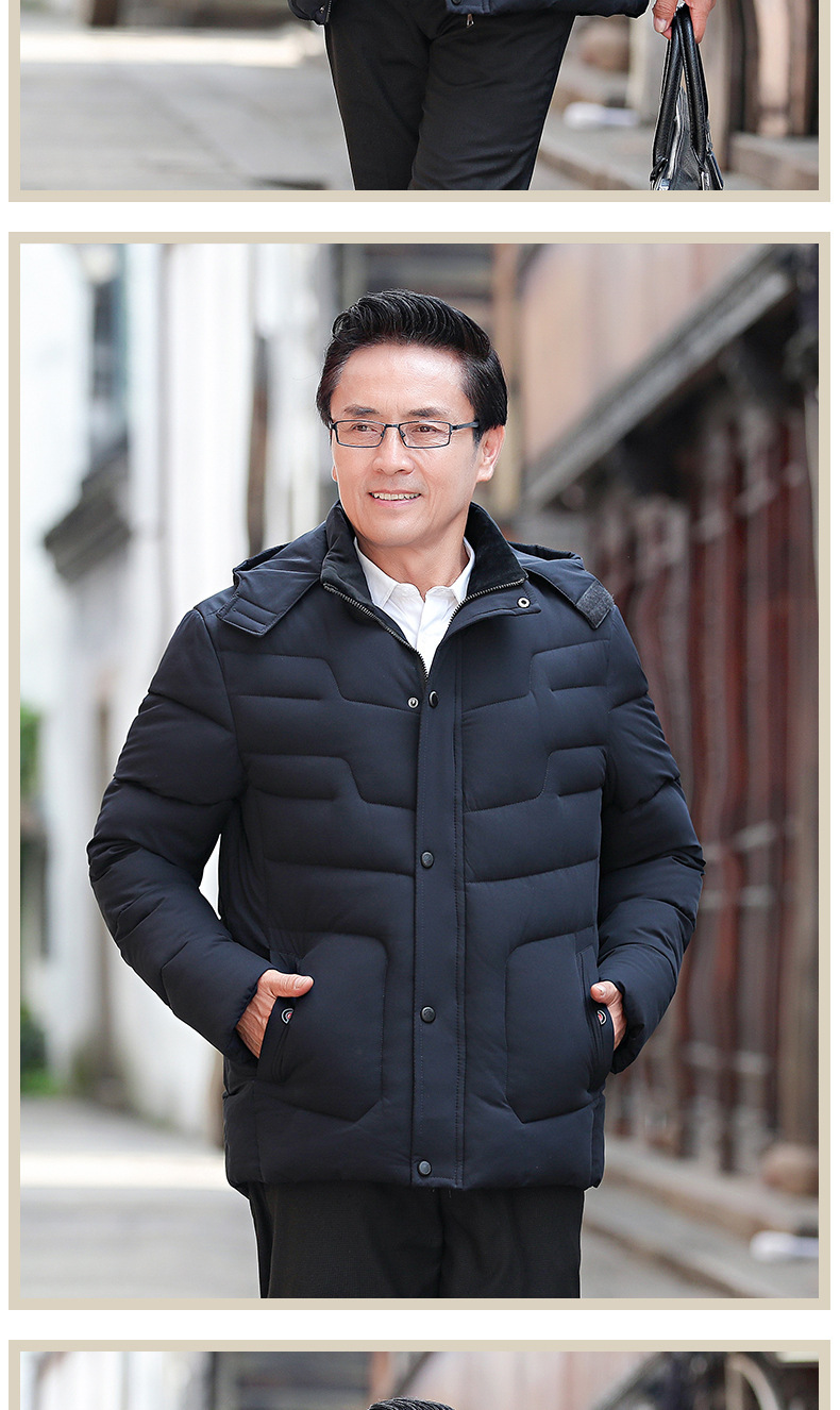 2019冬季新品中老年羽绒服男短款人男士外套加绒加厚50岁60爸爸装中年