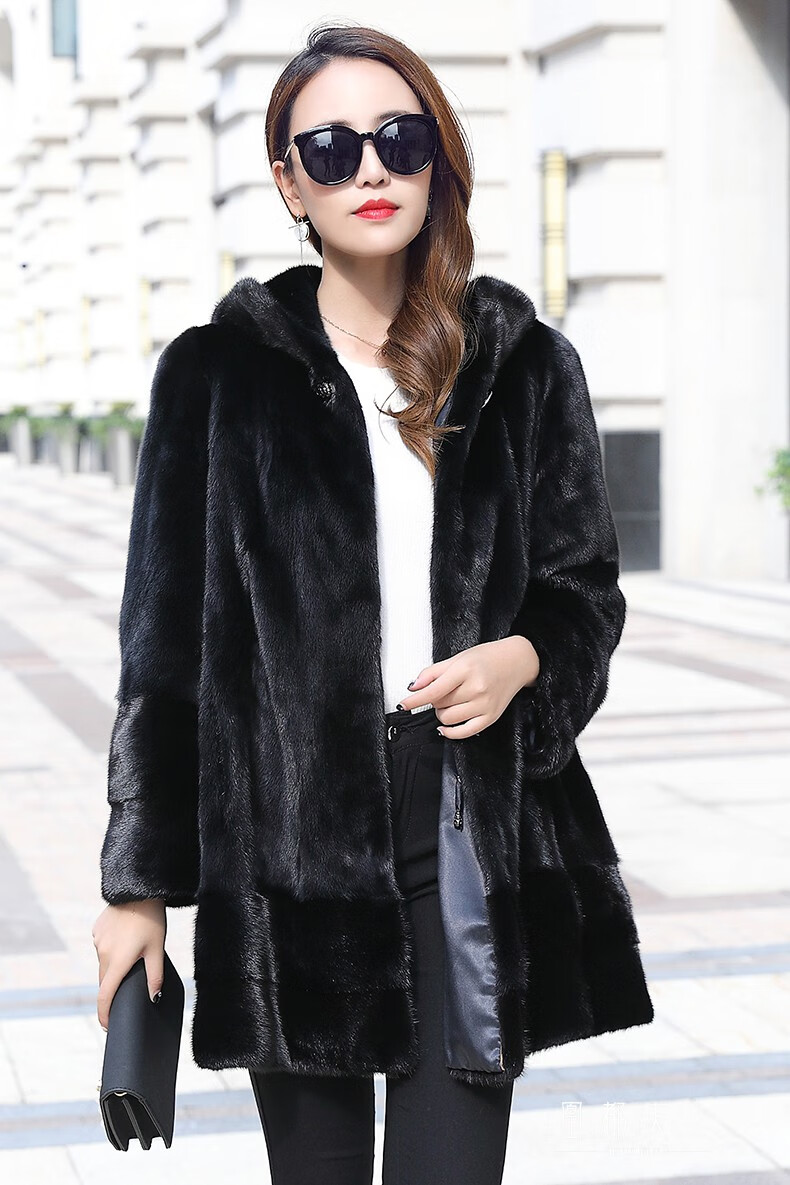 凰都夫人轻奢品牌 貂皮大衣女中长款2021冬季新款整貂进口水貂皮草外