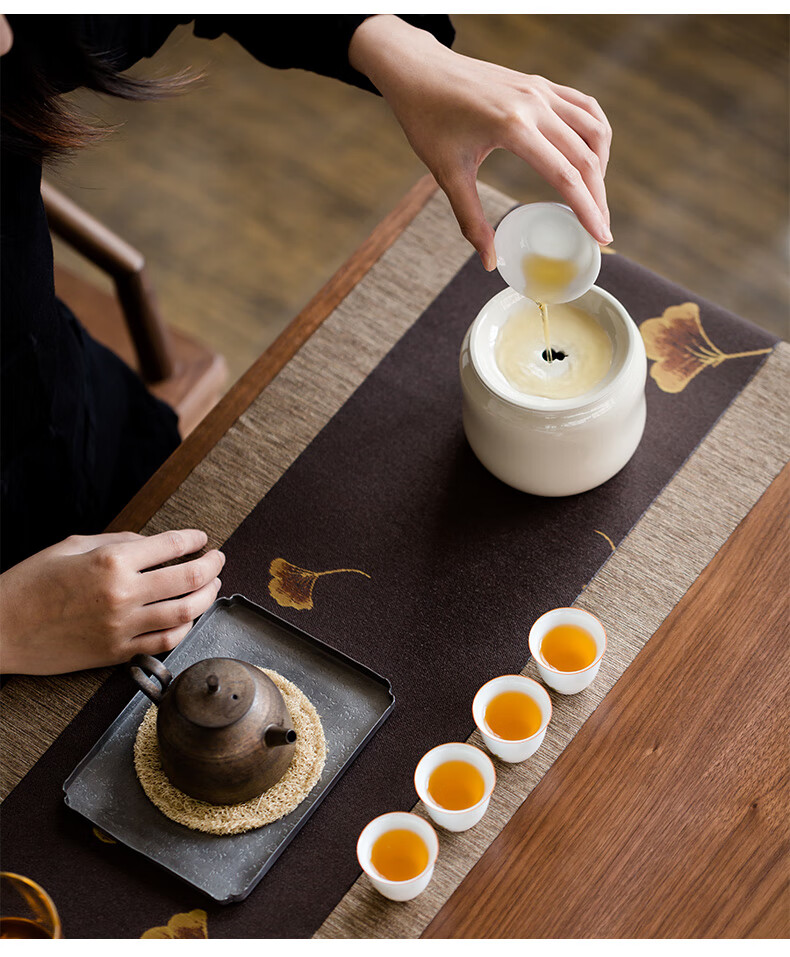 心繭日式防水纖維茶席麻布桌旗桌墊茶藝茶布藝茶墊禪意茶盤墊茶具配件