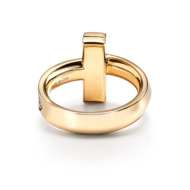 蒂芙尼戒指tiffany t系列t1戒指18k黄金镶嵌钻石宽 4.