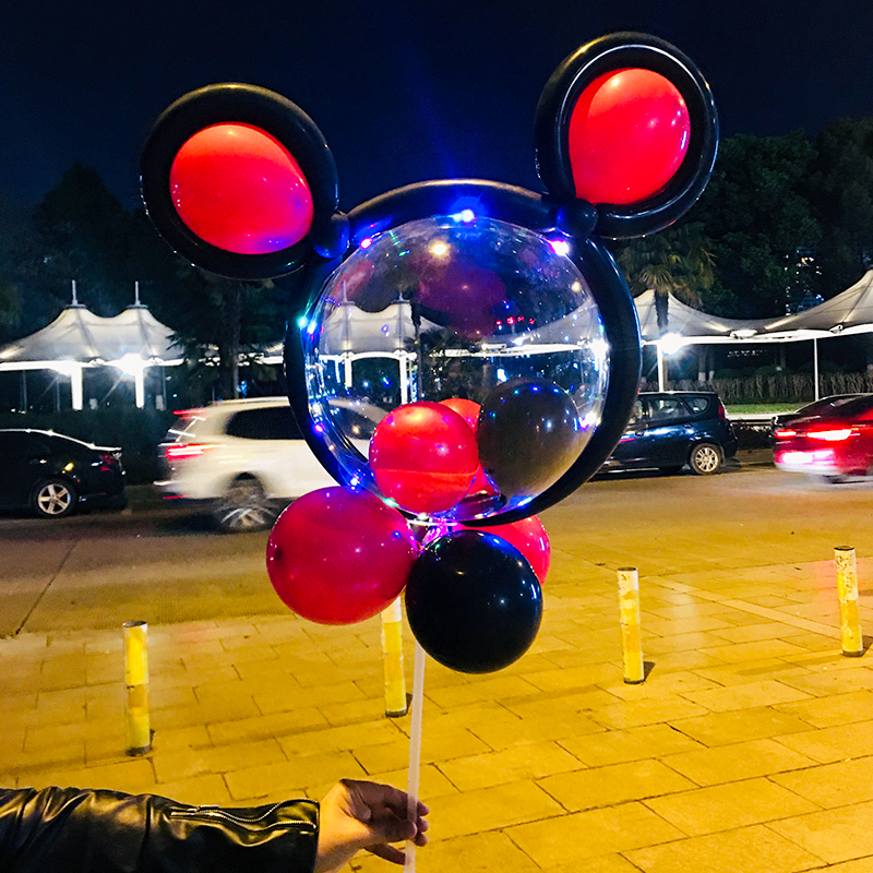 2022新款夜市街卖波波球 摆摊网红卡通波波球火带灯发光长条造型材料