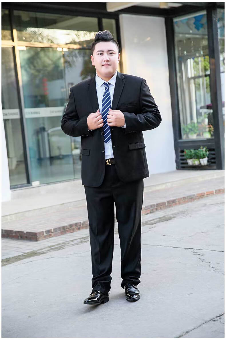 恒源祥大码西装男西服套装加肥加大胖子商务正装外套新郎结婚礼服职业