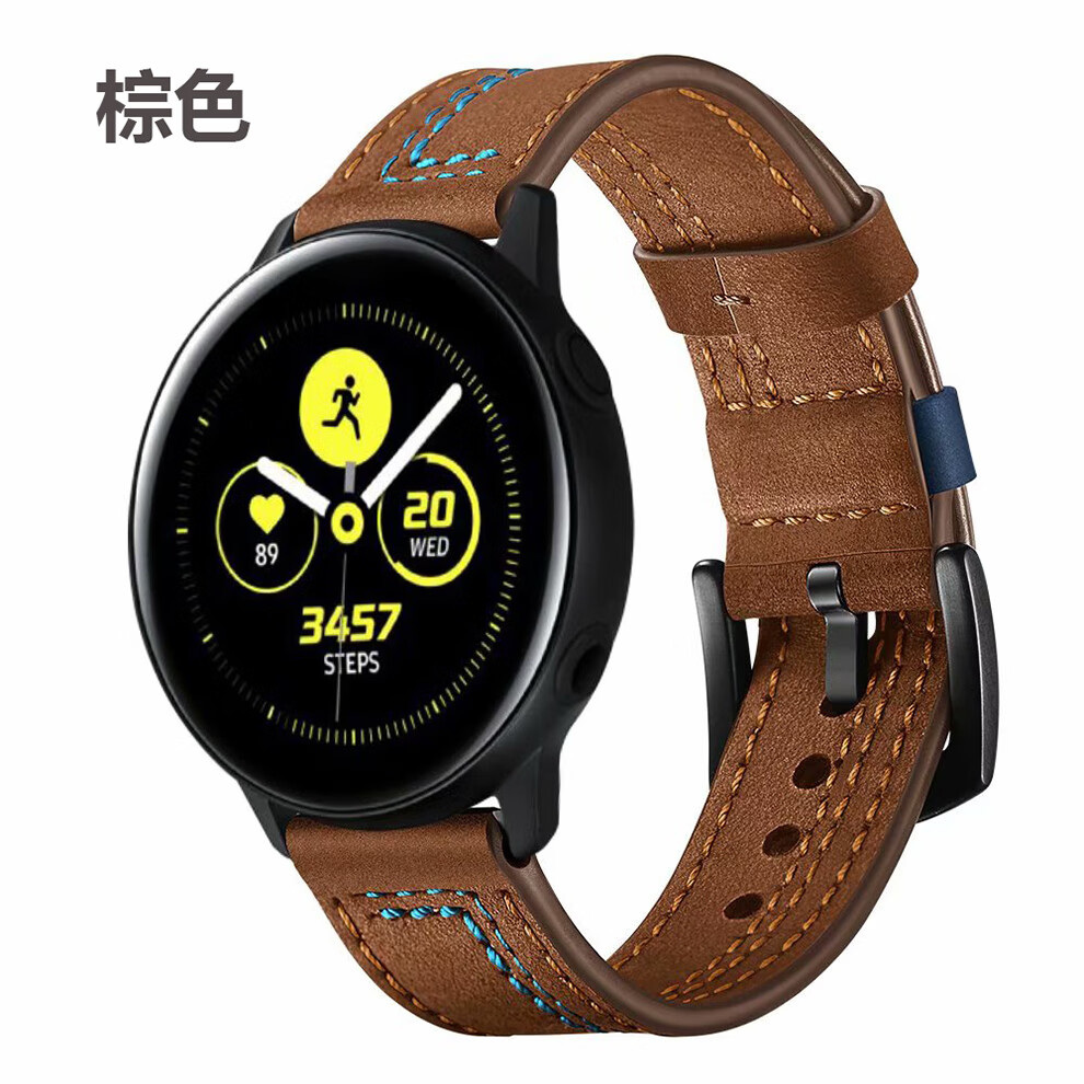 辉敏三星watch3手表真皮表带适用于watch34145mm4246mactive系列棕色