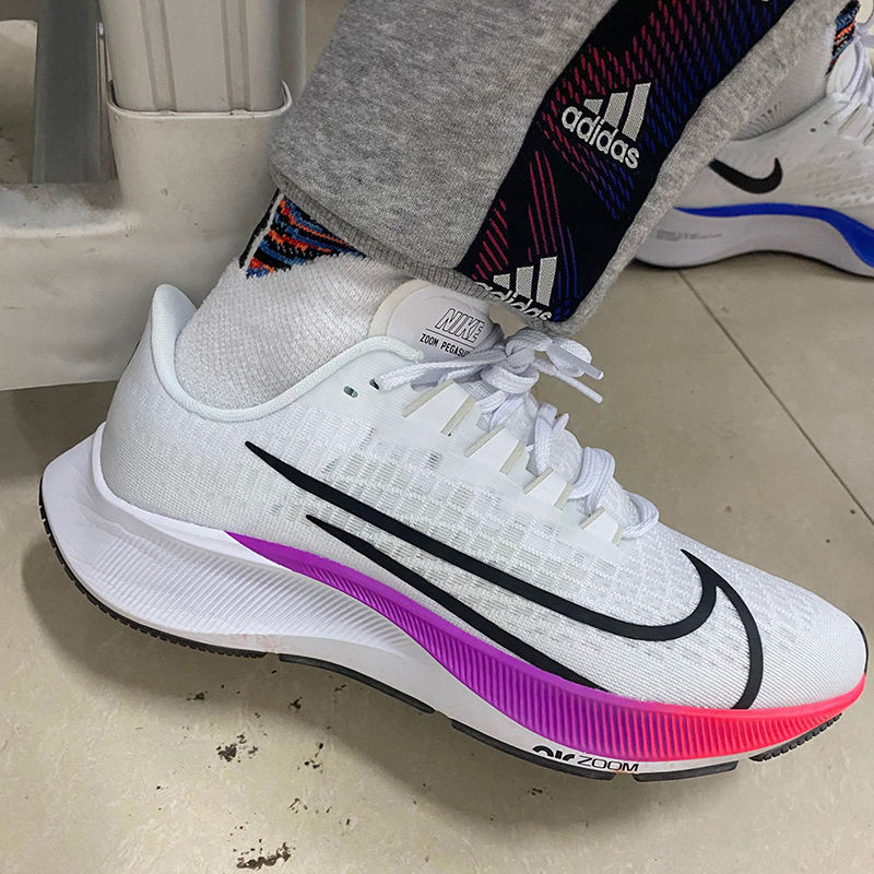 37代飞马登月zoom轻盈减震运动鞋男白彩虹鸳鸯篮球鞋ins超 a-33白色