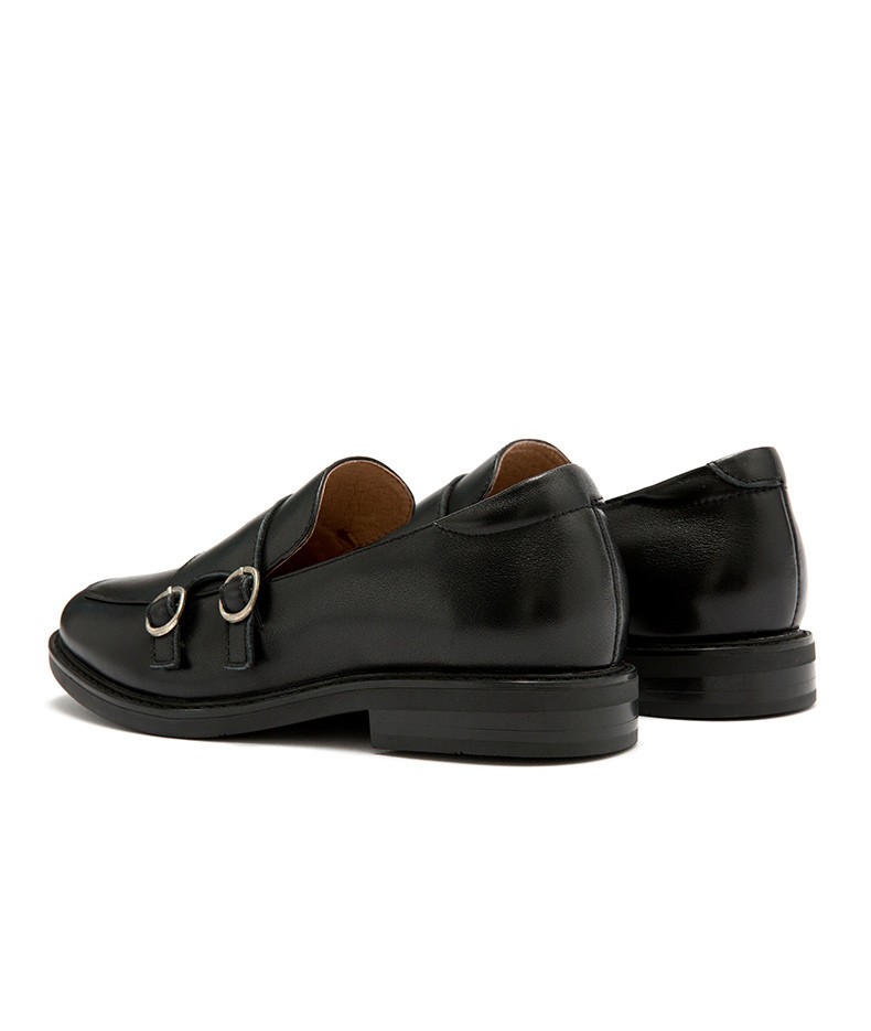 法国montagut梦特娇 秋季英伦复古平底休闲单鞋 黑色 36【图片 价格