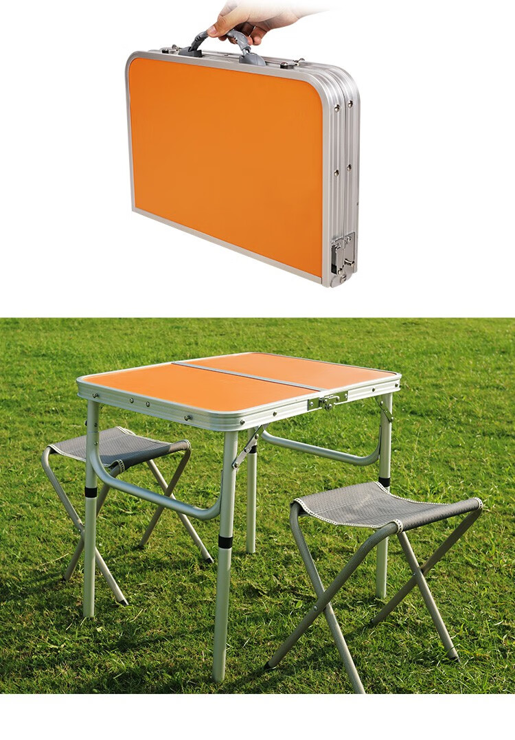 redcamp户外便携折叠桌子折叠桌 摆摊烧烤野炊小折叠桌 对折款-鲁冰花