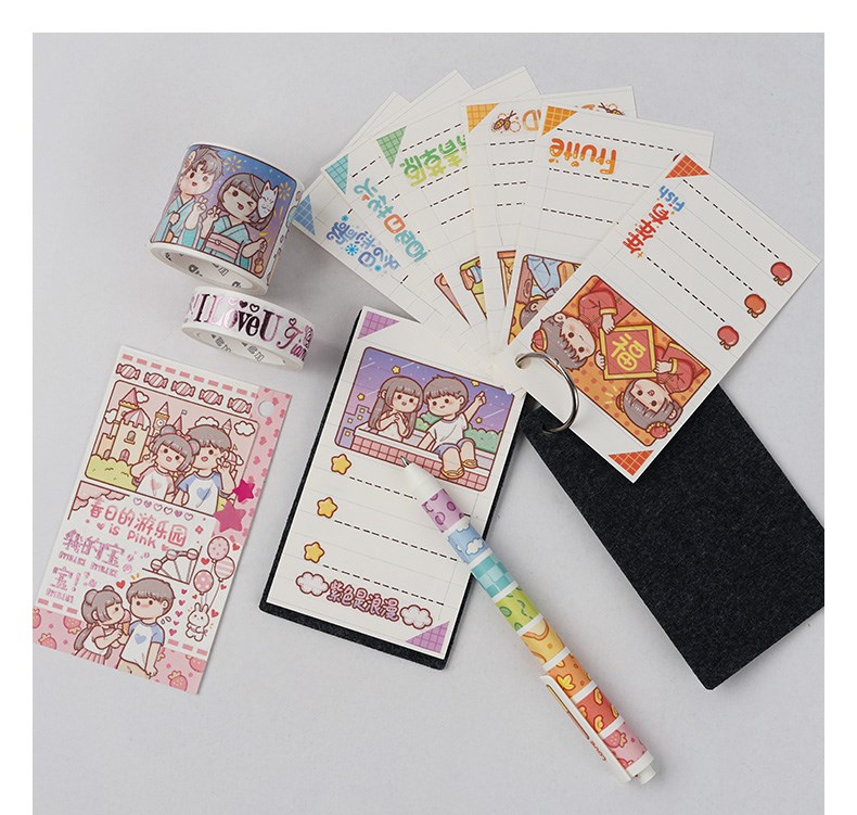 小麻薯特油手帐胶带全套原创系列套装整卷夏日限定循环贴纸自带离型纸