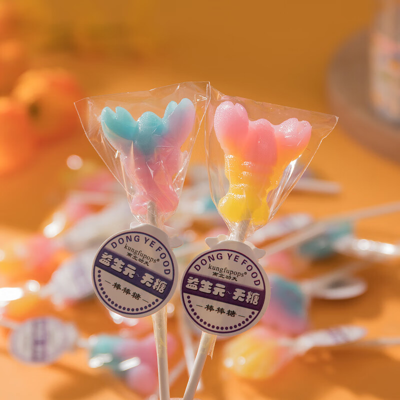 南北功夫儿童无糖棒棒糖益生元不伤牙宝宝零食健康营养护齿糖果水晶