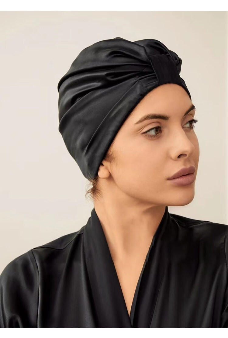 真丝睡帽6a桑蚕真丝睡帽纯真丝护发月子帽家居帽子孕妇产妇空调睡眠帽