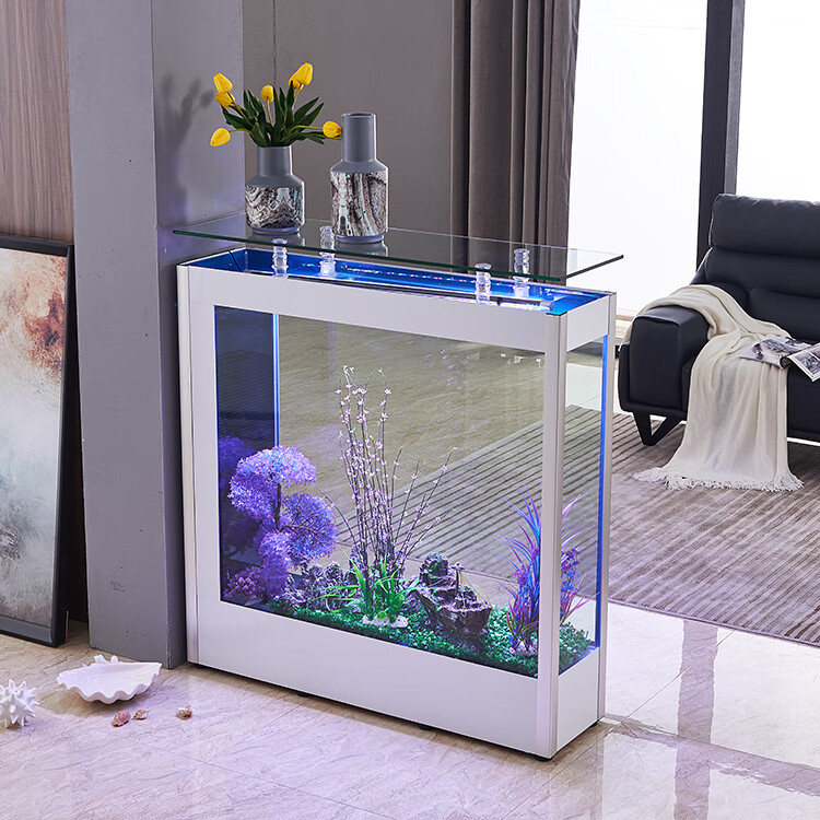 轻奢鱼缸客厅大型隔断屏风落地家用玻璃水族箱生态免换水新款15035128