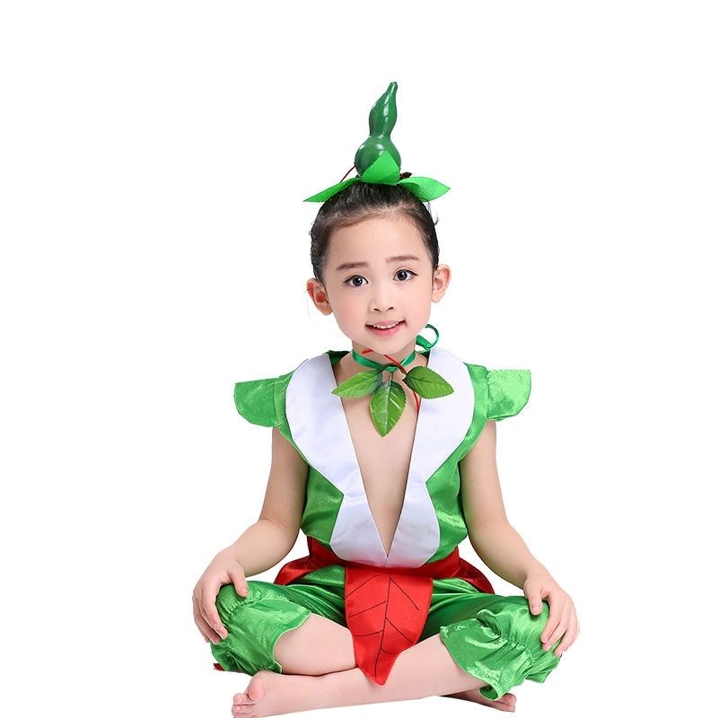 儿童葫芦娃cos服成人演出亲子六一演服幼儿园卡通衣服环保套装 卉仁