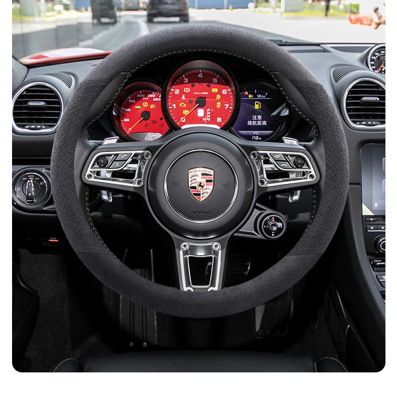 适用于2023新款保时捷卡宴方向盘套新卡宴macan帕拉梅拉718 圆形款