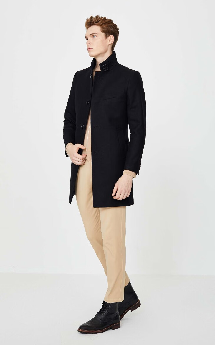 商场同款jlindeberg金林德伯格无忧搭羊毛混纺冬季休闲羊毛中长款毛呢