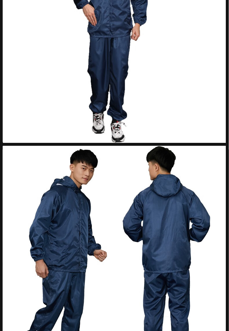 连帽防尘服分体洁净服无尘工业粉尘食品车间连体工作 蓝色(分体连帽)