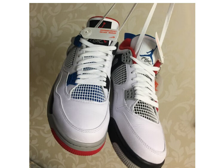 红蓝鸳鸯乔4热熔岩乔四男女黑红白色 此项为 aj4涤棉鞋带 两双装 颜色