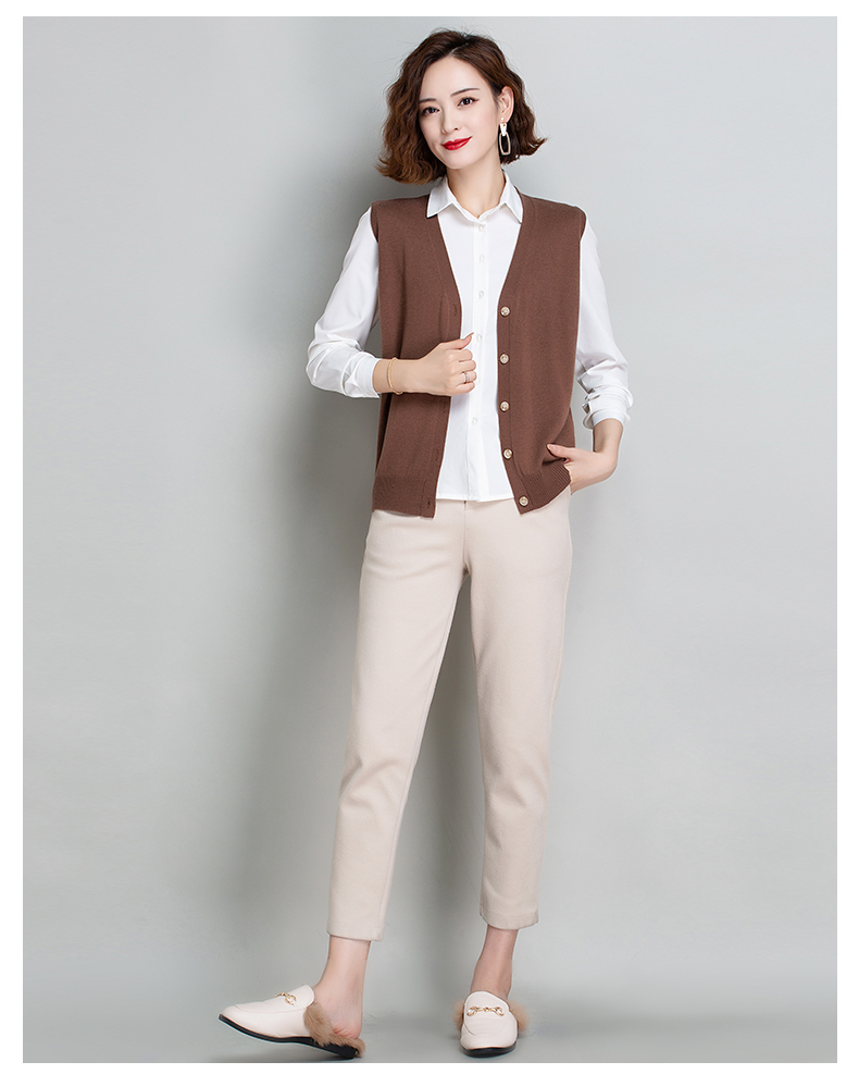 毛背心女开身女士马甲针织外穿毛线羊毛开衫马夹毛衣小外套无袖上衣