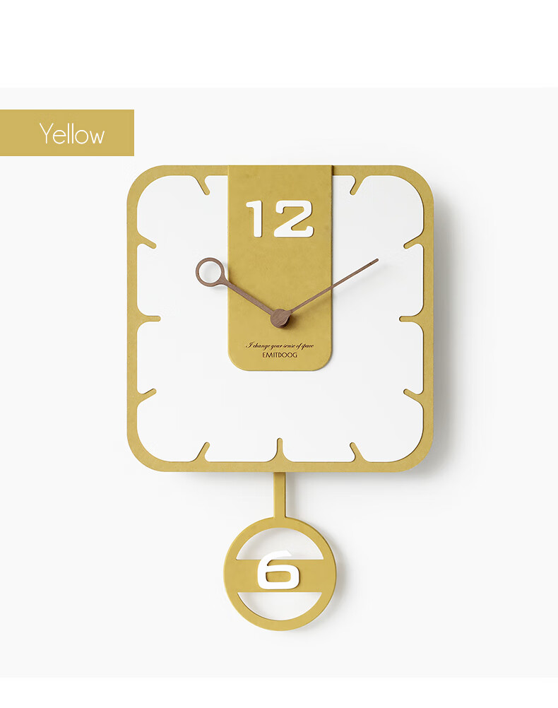 多一米摇摆儿童房静音挂钟客厅北欧挂墙时钟个性时尚创意装饰表灰色