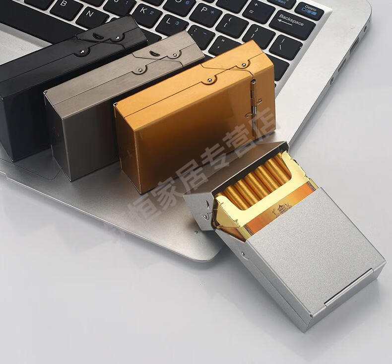 烟盒20支装不锈钢翻盖铝合金软硬整包装全自动懒人烟盒耐磨不掉色t