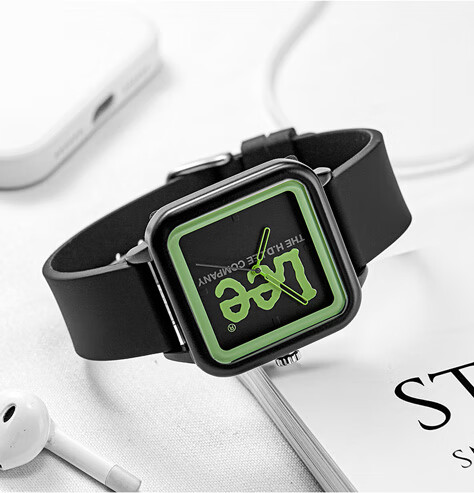 lee官方情侣手表时尚方形男表女石英防水硅胶表学生送礼腕表u379 lef