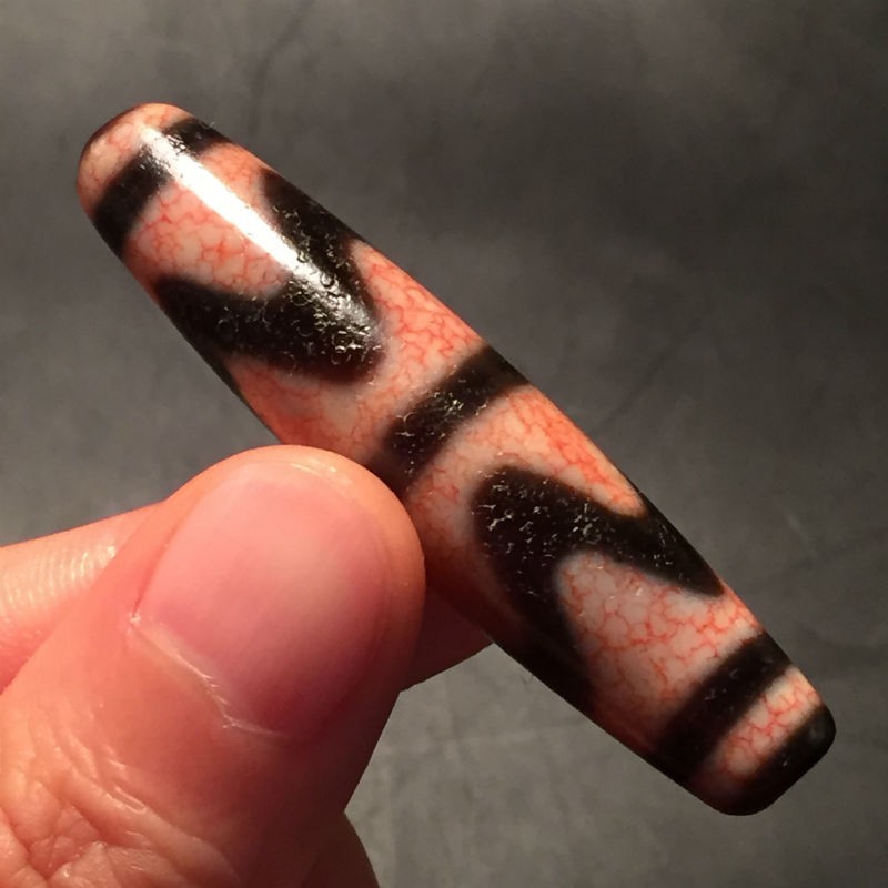 天然西藏老玉髓天珠项链原石页岩药师血丝玛瑙虎牙天珠