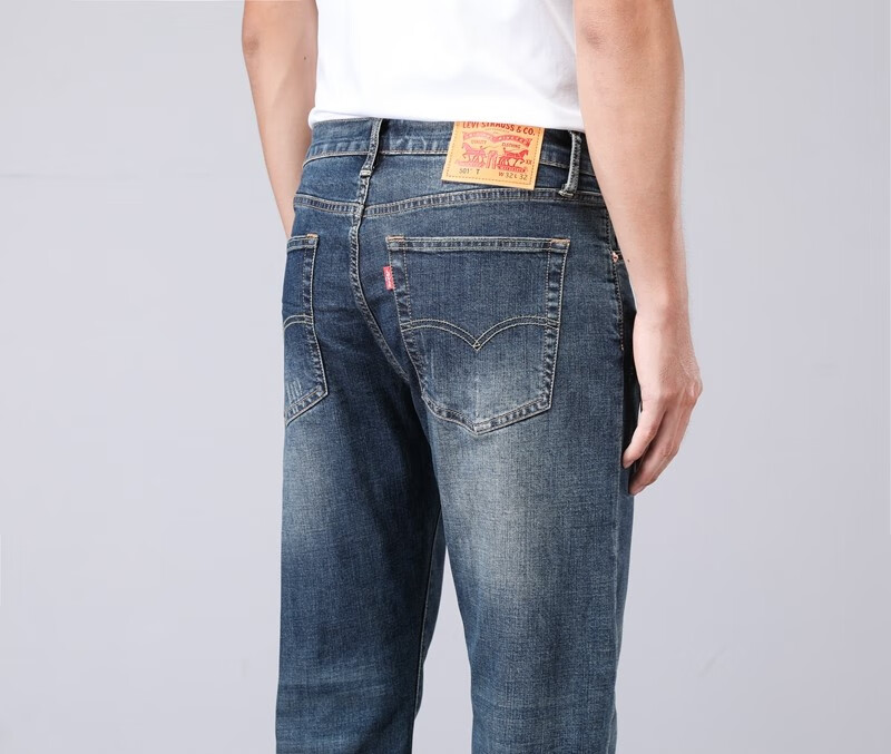 李维斯levis501男士修身直筒牛仔裤宽松休闲水洗长裤弹力秋冬 蓝色 28