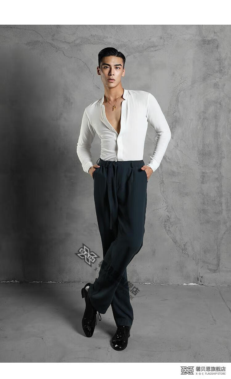 【京质精选】丹保罗同款zym拉丁服男zym20603男士拉丁舞服上衣国标舞