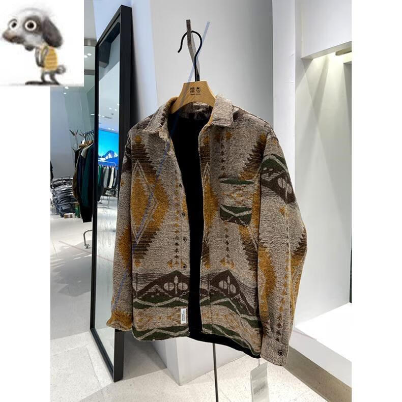 北木先生服饰2022秋季休闲复古印花时尚外套上衣gs1253抖音同款