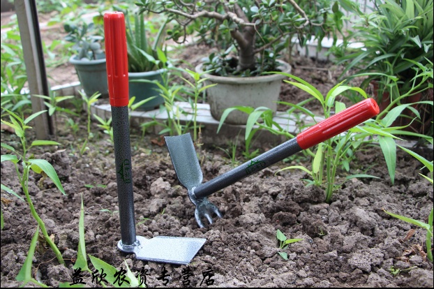 鋼柄小鋤頭種花除草耙戶外種菜挖筍兩用鋤頭園林工具農具 摺疊兩用鏟